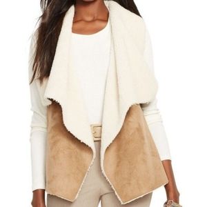 Draped Sherpa Lined Vest